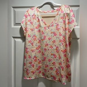Lane Bryant light pink floral top in good condition